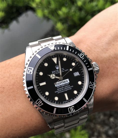 rolex sea dweller 16600 on wrist